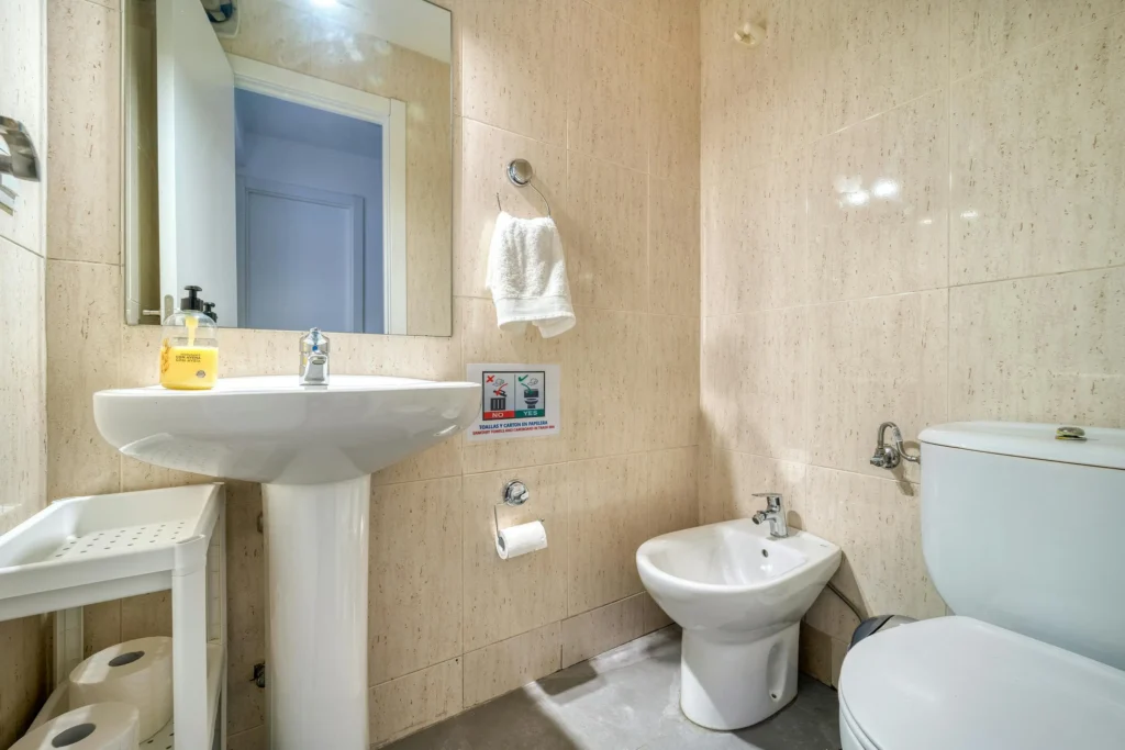 Interior of a bathroom with simple design